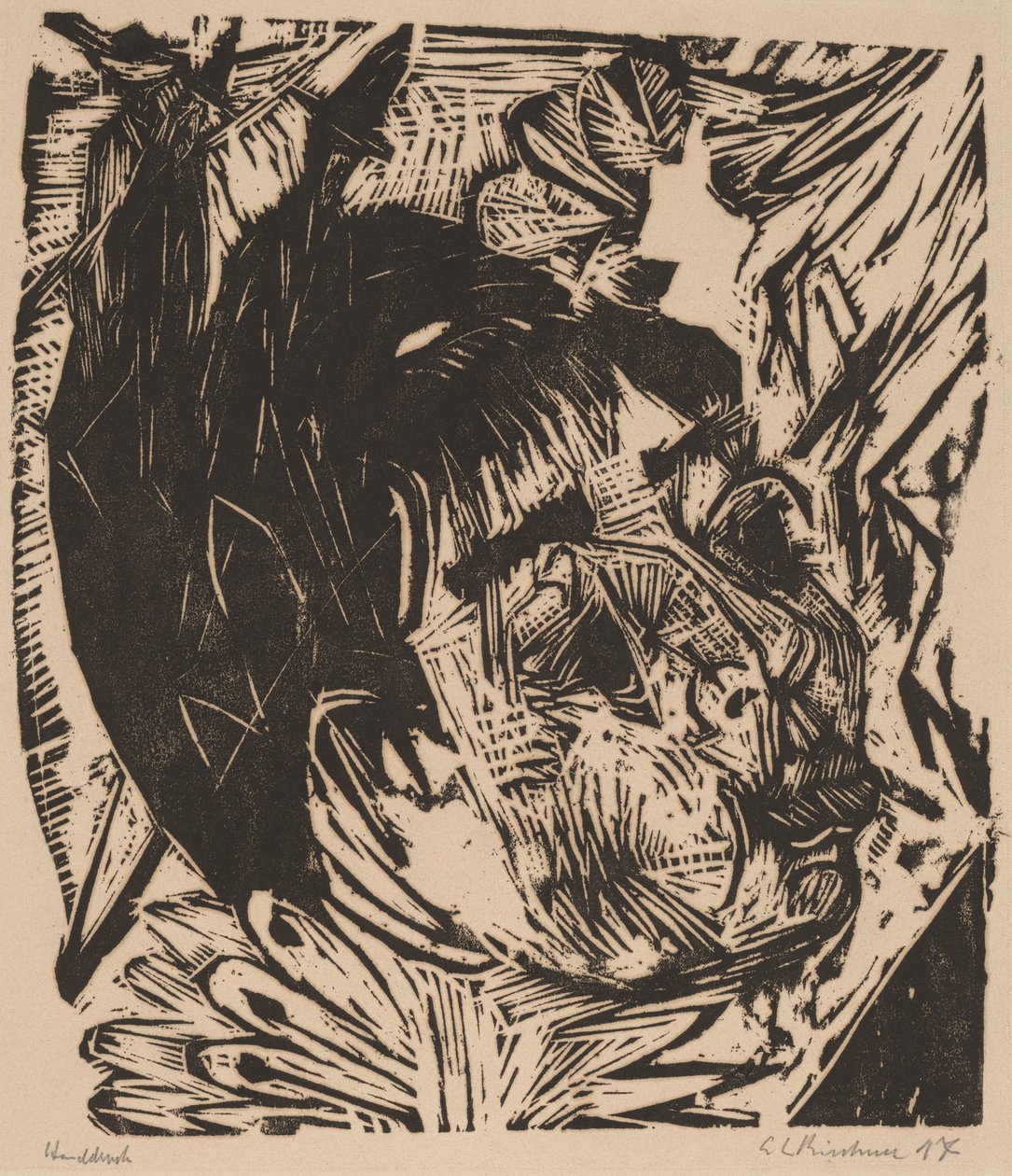 Hustru til professor Schaxel, 1917-1918. av Ernst Ludwig Kirchner