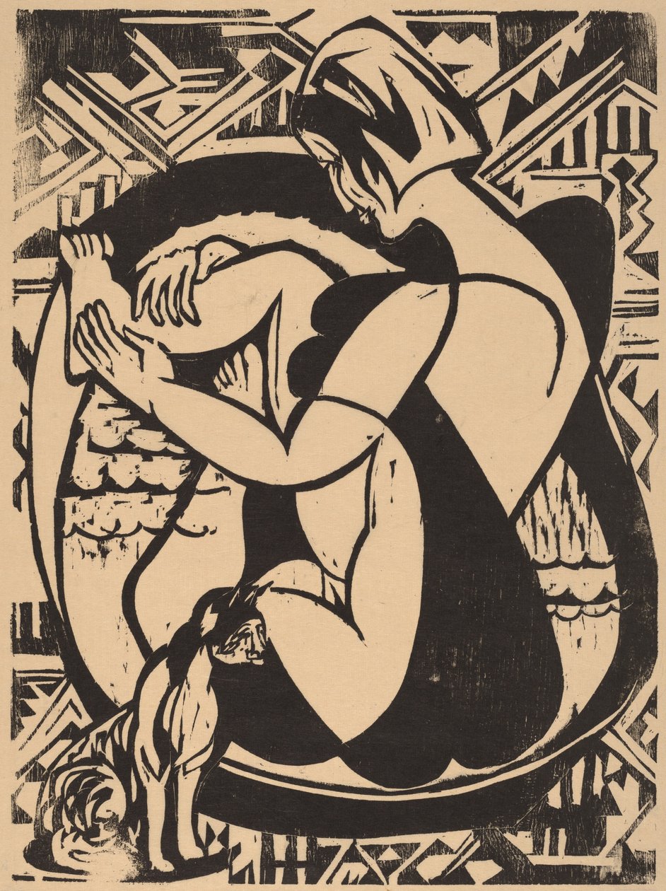 Kvinne i badekaret, 1936. av Ernst Ludwig Kirchner
