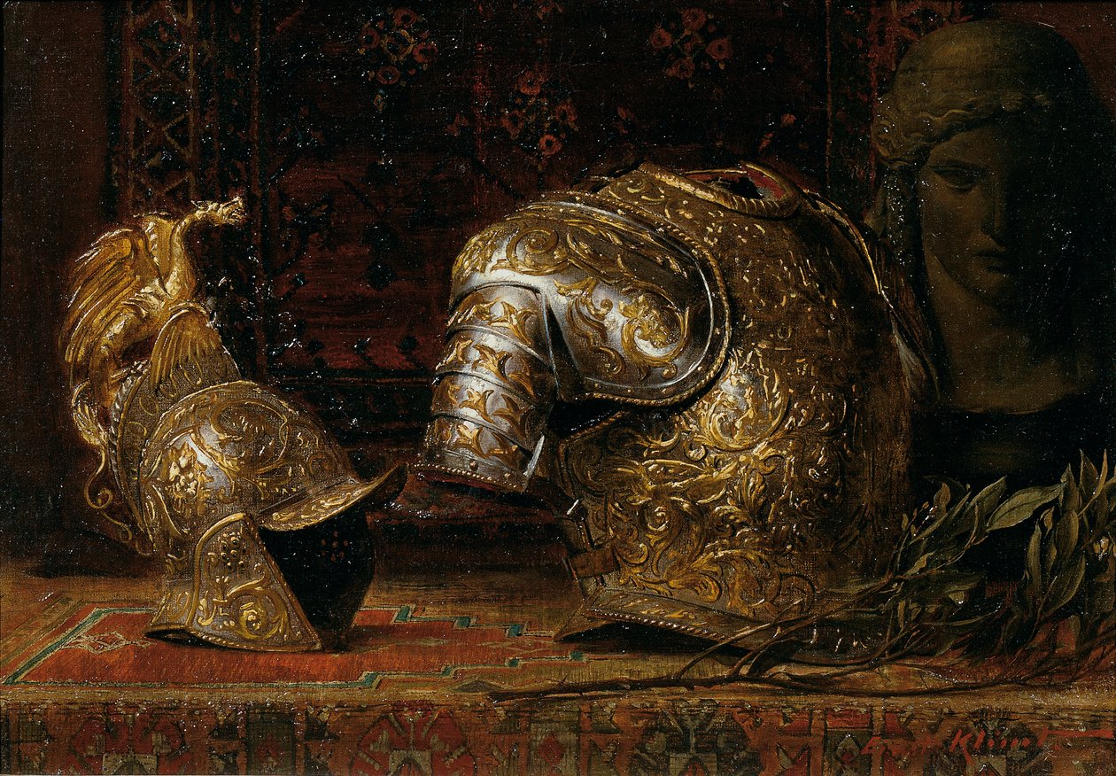 Stilleben med rustning av Ernst Klimt
