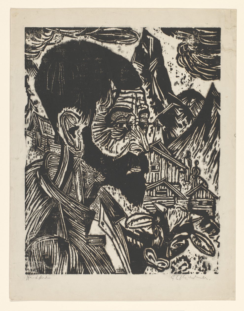 Sennkopf (Martin Schmied) (original tittel) av Ernst Ludwig Kirchner (signed by artist)