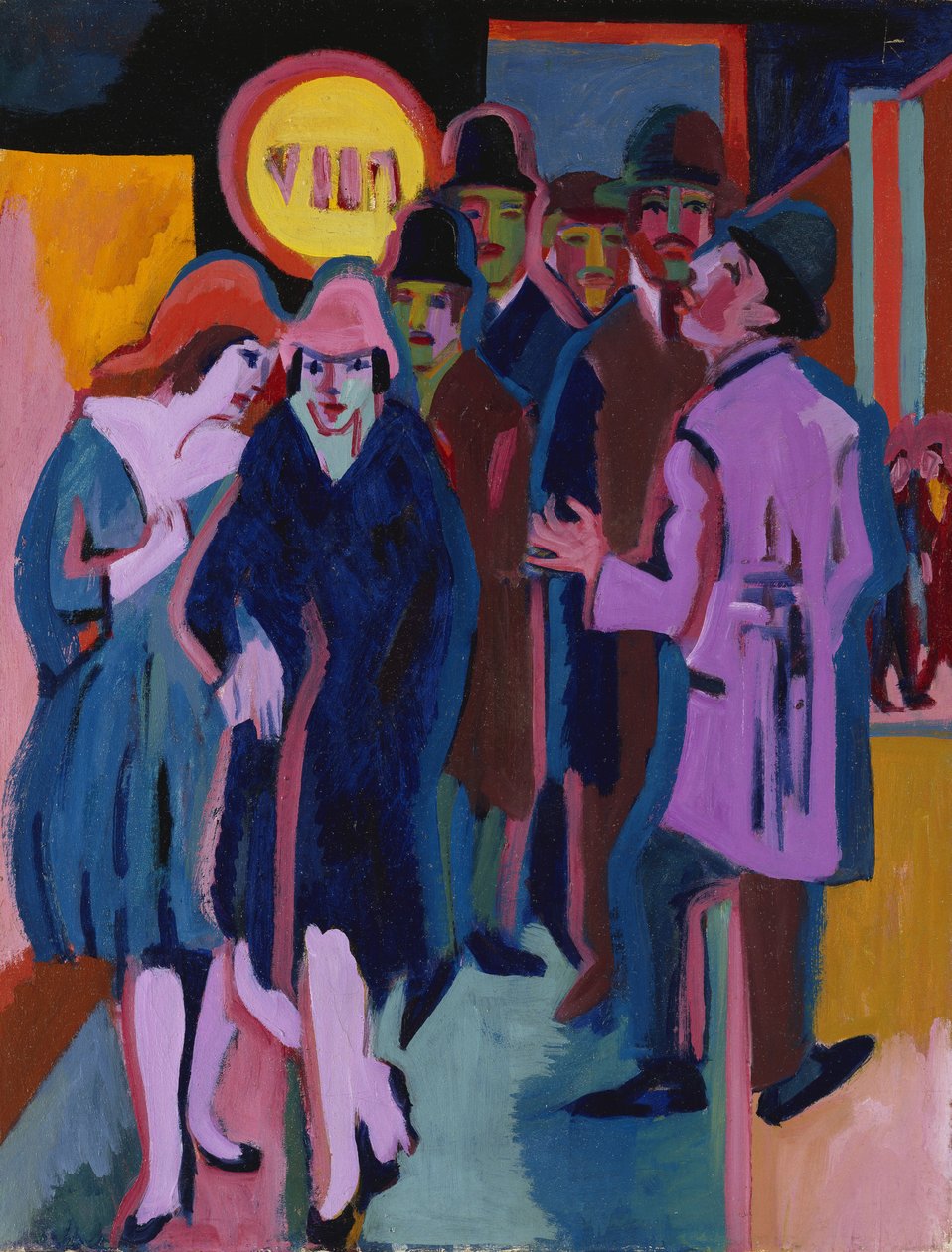 A Night-time Street Scene, 1925 av Ernst Ludwig Kirchner
