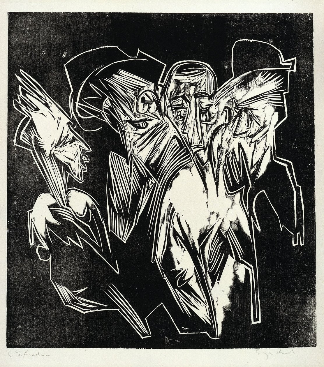 Absalom og hans rådgivere av Ernst Ludwig Kirchner