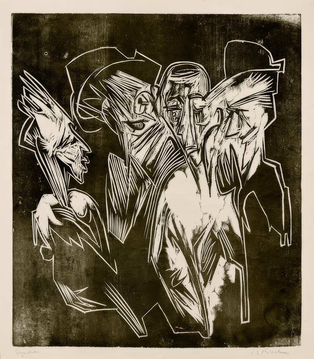 Absalom og hans rådgivere av Ernst Ludwig Kirchner
