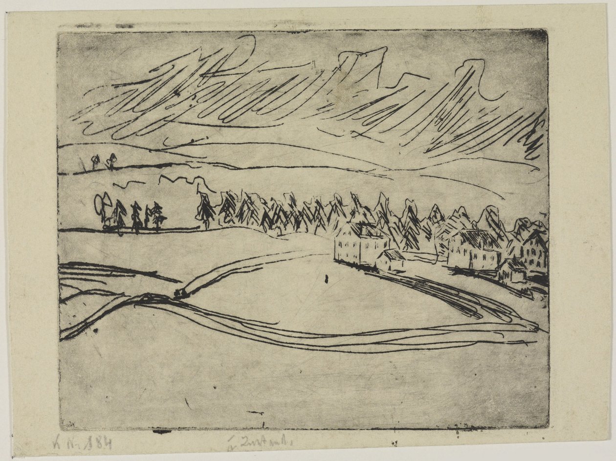 Jorder og hus i Erzgebirge av Ernst Ludwig Kirchner