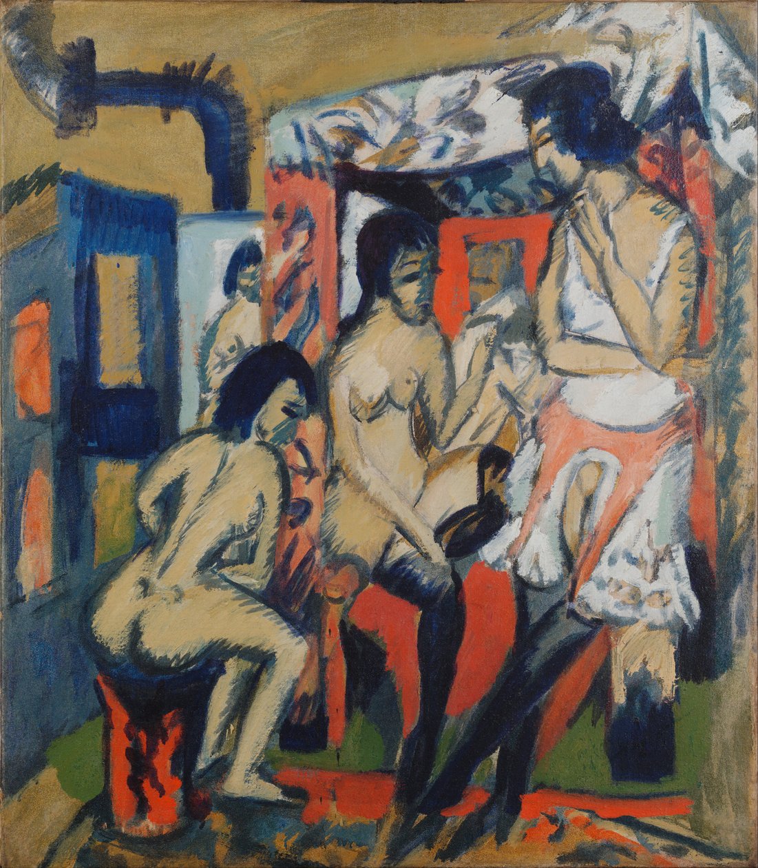 Nakenstudier i atelieret av Ernst Ludwig Kirchner