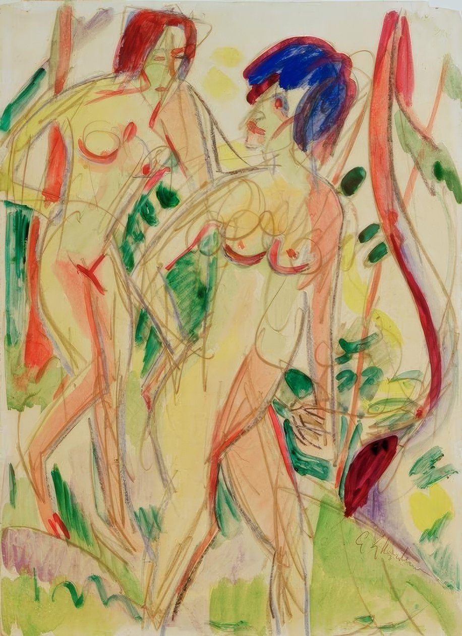 Nakenbilder i skogen, blå av Ernst Ludwig Kirchner