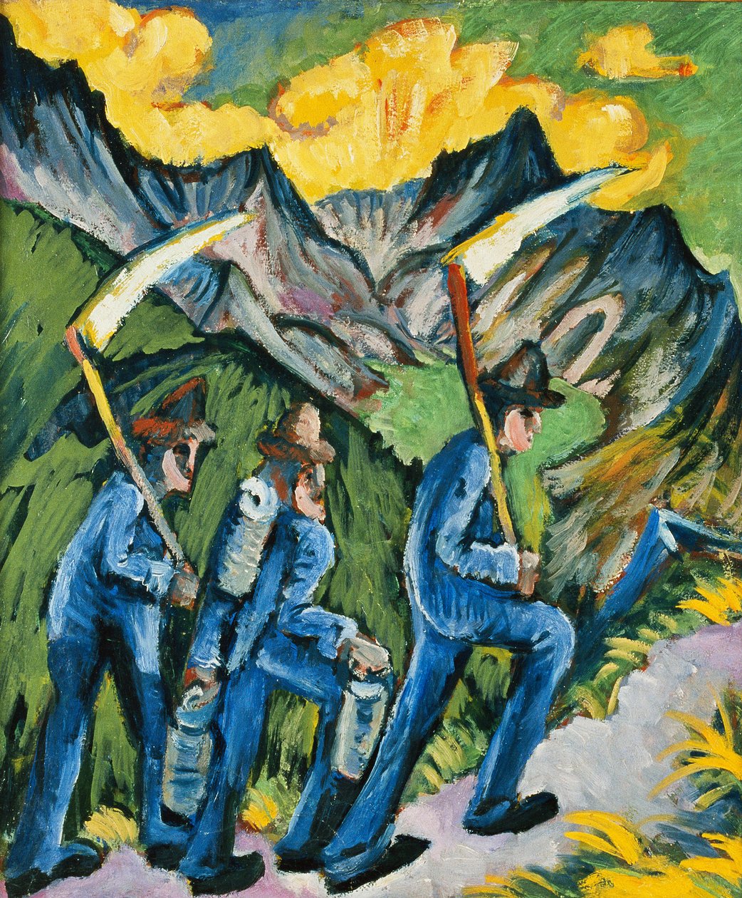 Alpeliv, triptyk; Alpeliv, triptyk, 1918 av Ernst Ludwig Kirchner