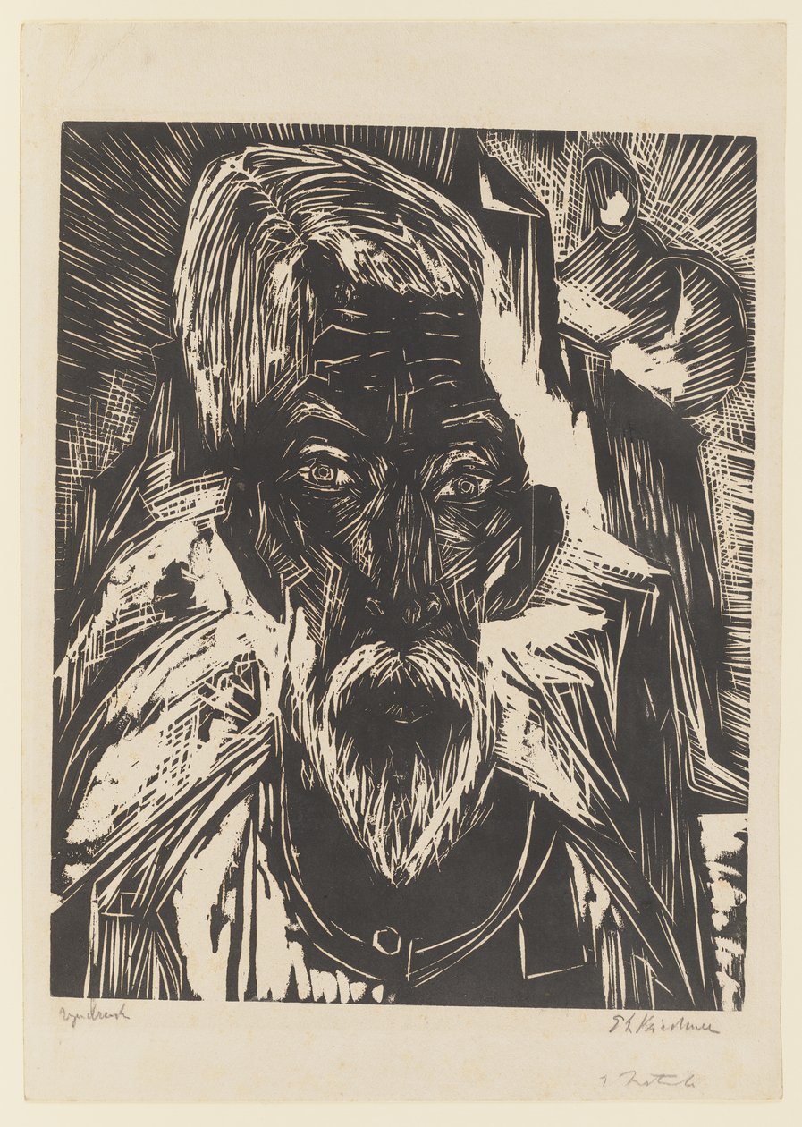 Gammel bonde - Hode av Senn R. av Ernst Ludwig Kirchner