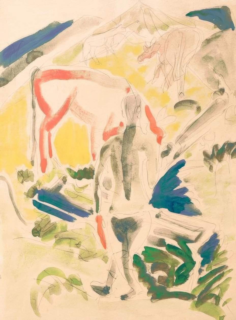 Ved fontenen på Stafelalp av Ernst Ludwig Kirchner