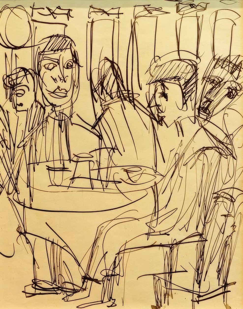 Ved kafébordet av Ernst Ludwig Kirchner