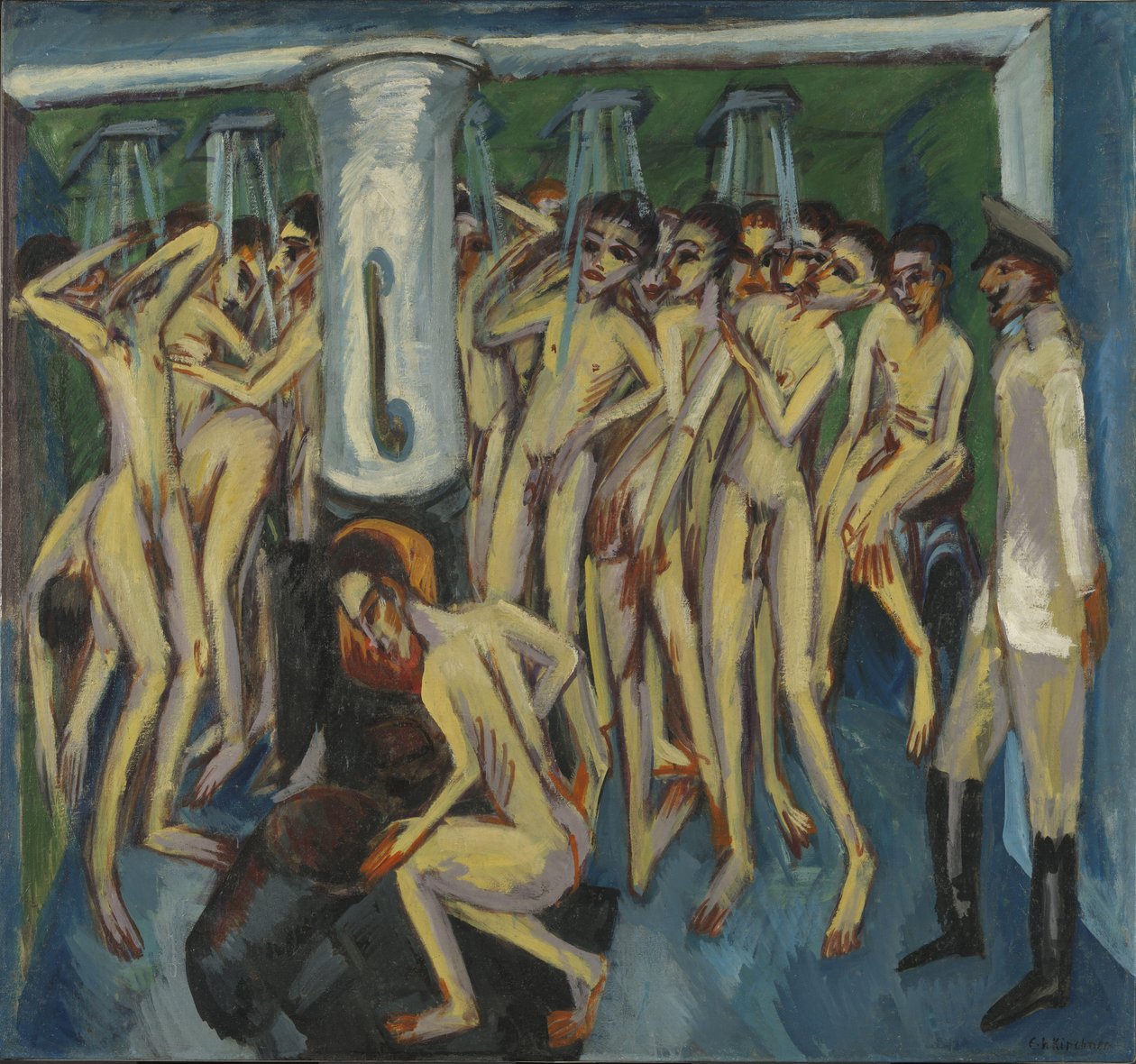 Artillerister i dusjen av Ernst Ludwig Kirchner