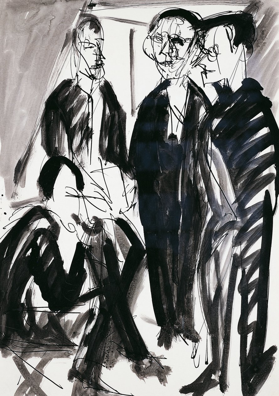 Artist og Die Brucke (Broen)-gruppen i Dresden, av Ernst Ludwig Kirchner (1880-1938) av Ernst Ludwig Kirchner