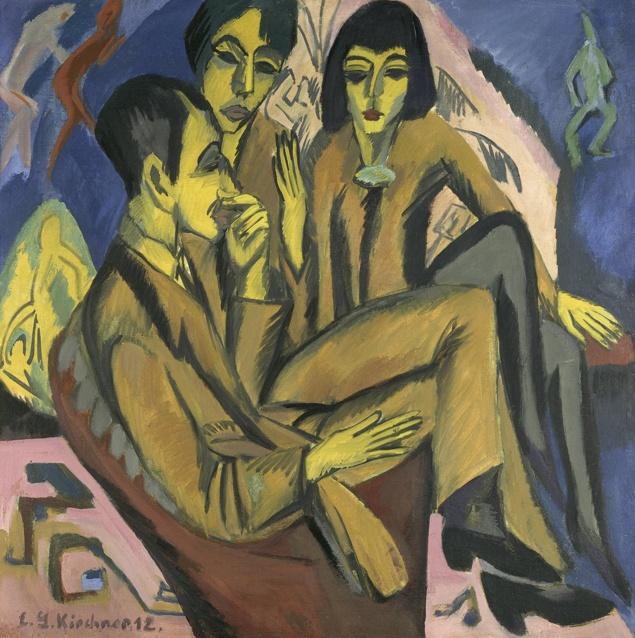 Kunstnergruppen Konversasjon av kunstnerne, 1913. av Ernst Ludwig Kirchner