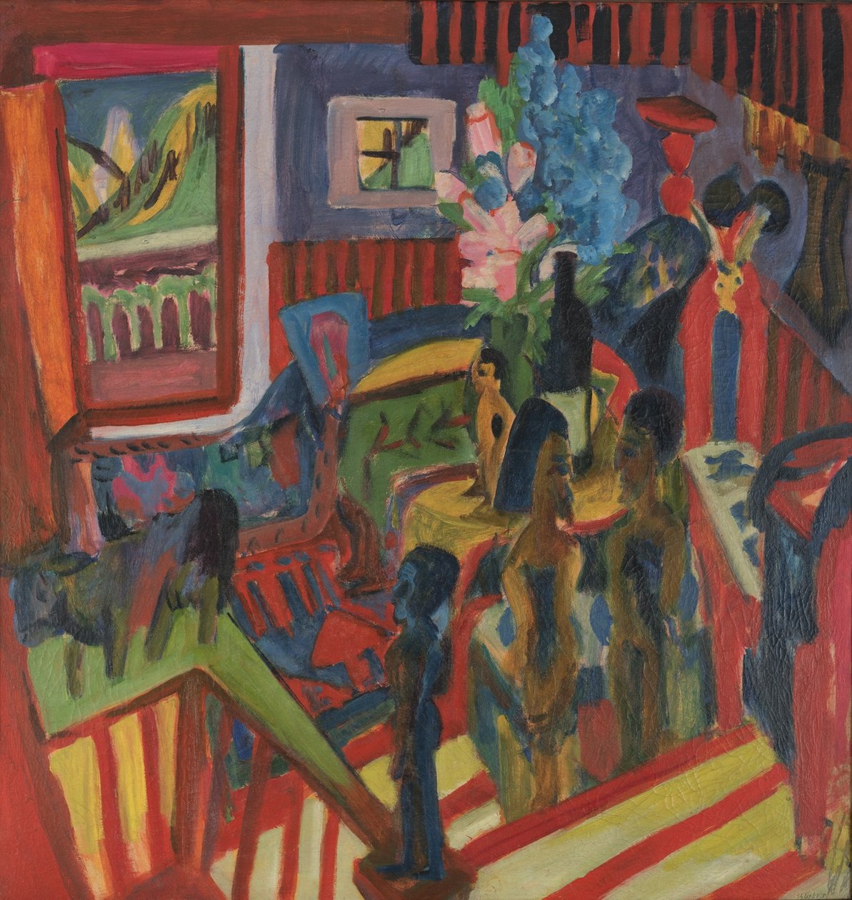 Hjørne i atelieret av Ernst Ludwig Kirchner