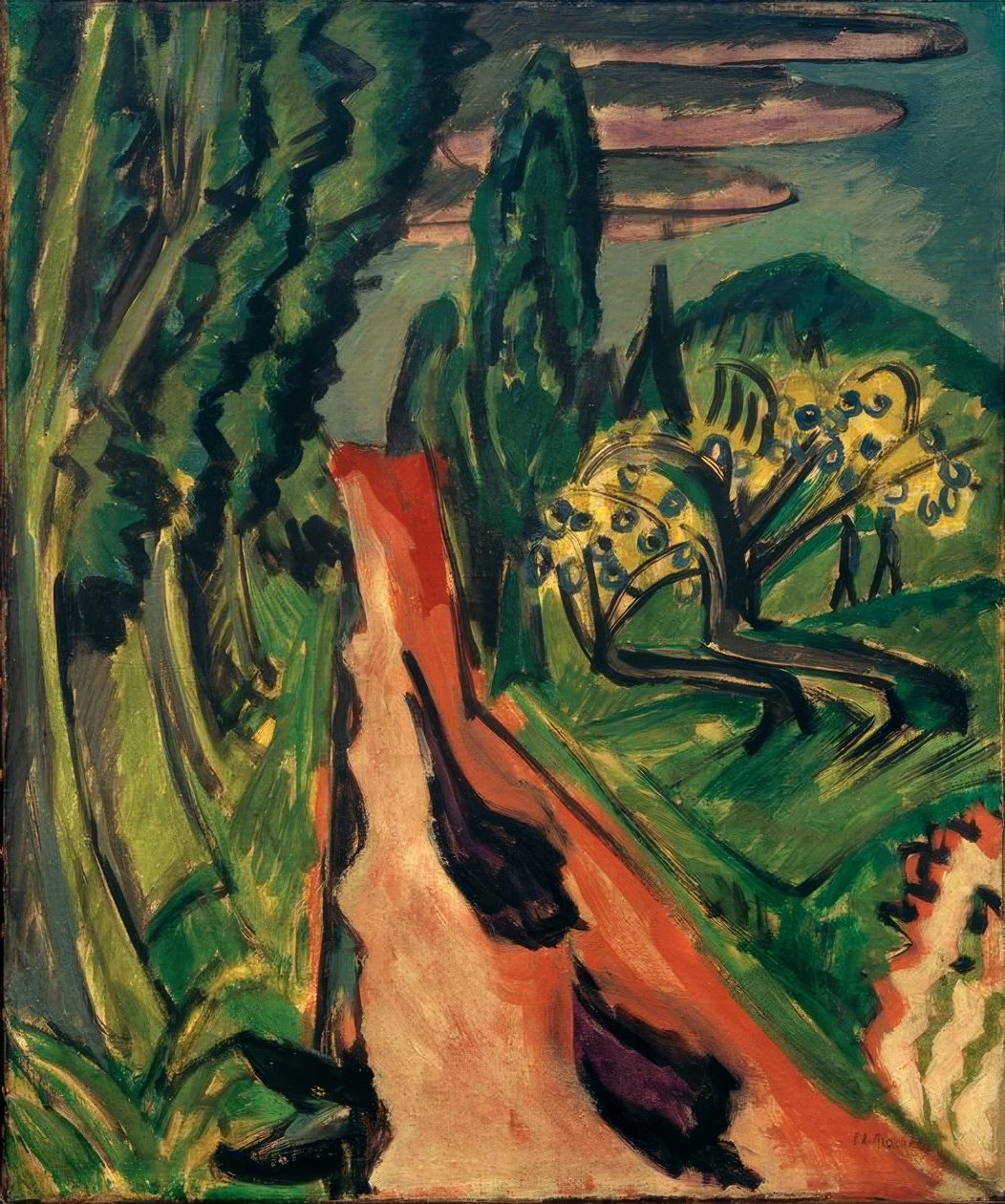 Motorvei i Taunus av Ernst Ludwig Kirchner