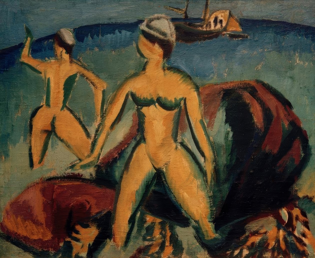 Badende (Fehmarn) av Ernst Ludwig Kirchner