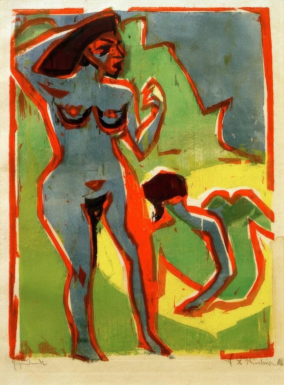 Badende kvinner (Moritzburg) av Ernst Ludwig Kirchner