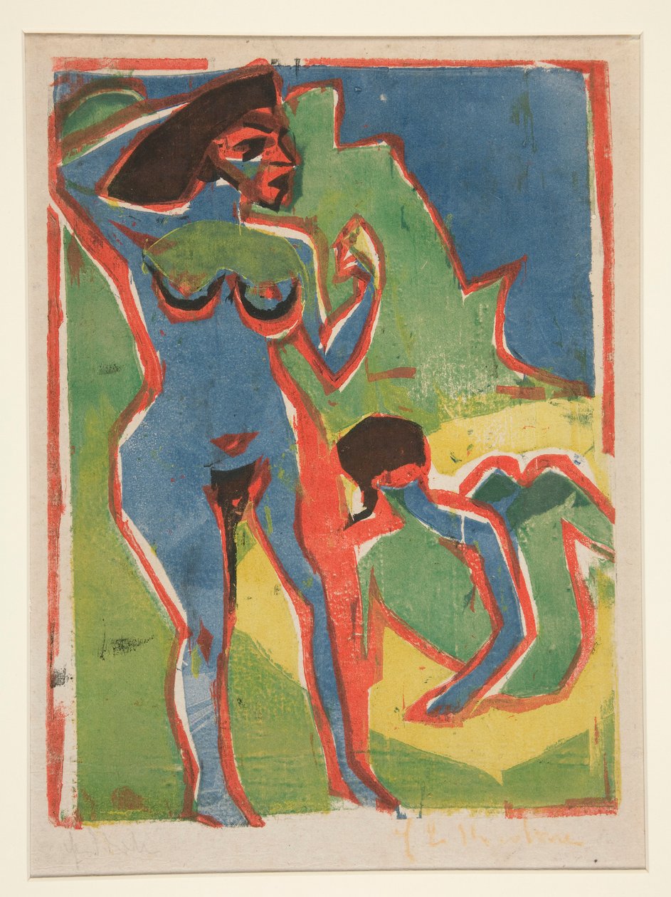 Badende kvinner - Moritzburg av Ernst Ludwig Kirchner