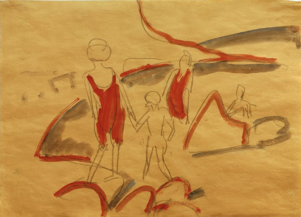 Badende på Fehmarn-stranden av Ernst Ludwig Kirchner