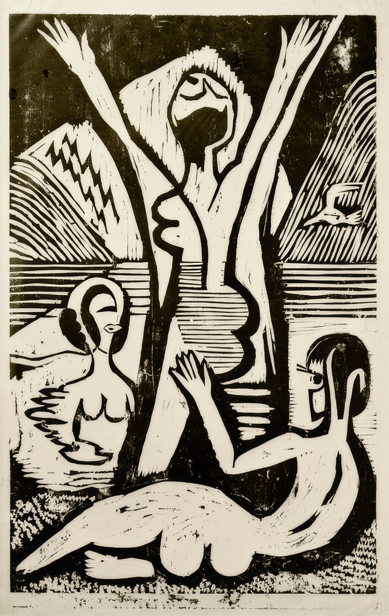 Badende ved sjøen av Ernst Ludwig Kirchner