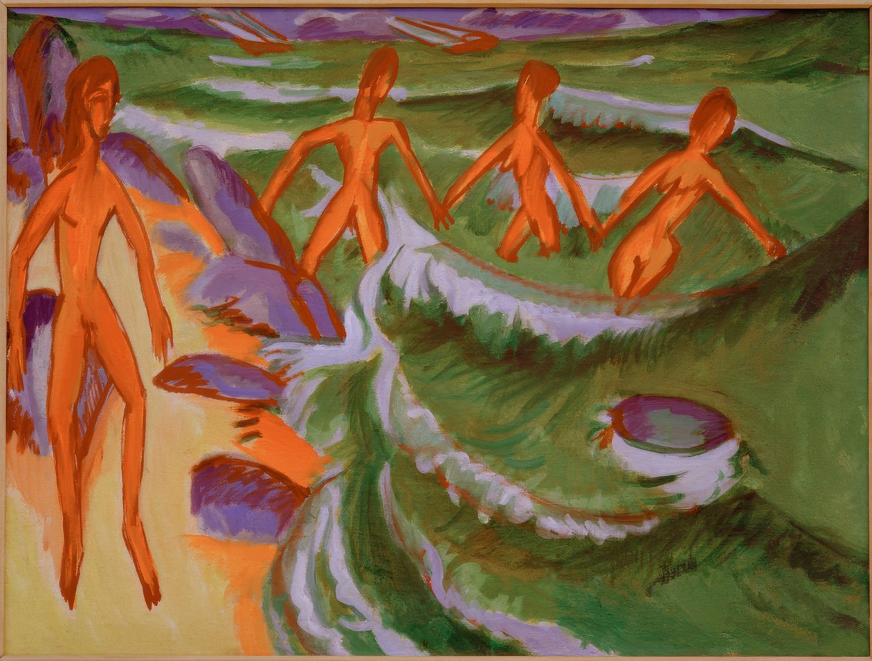 Badende på stranden (Fehmarn) av Ernst Ludwig Kirchner