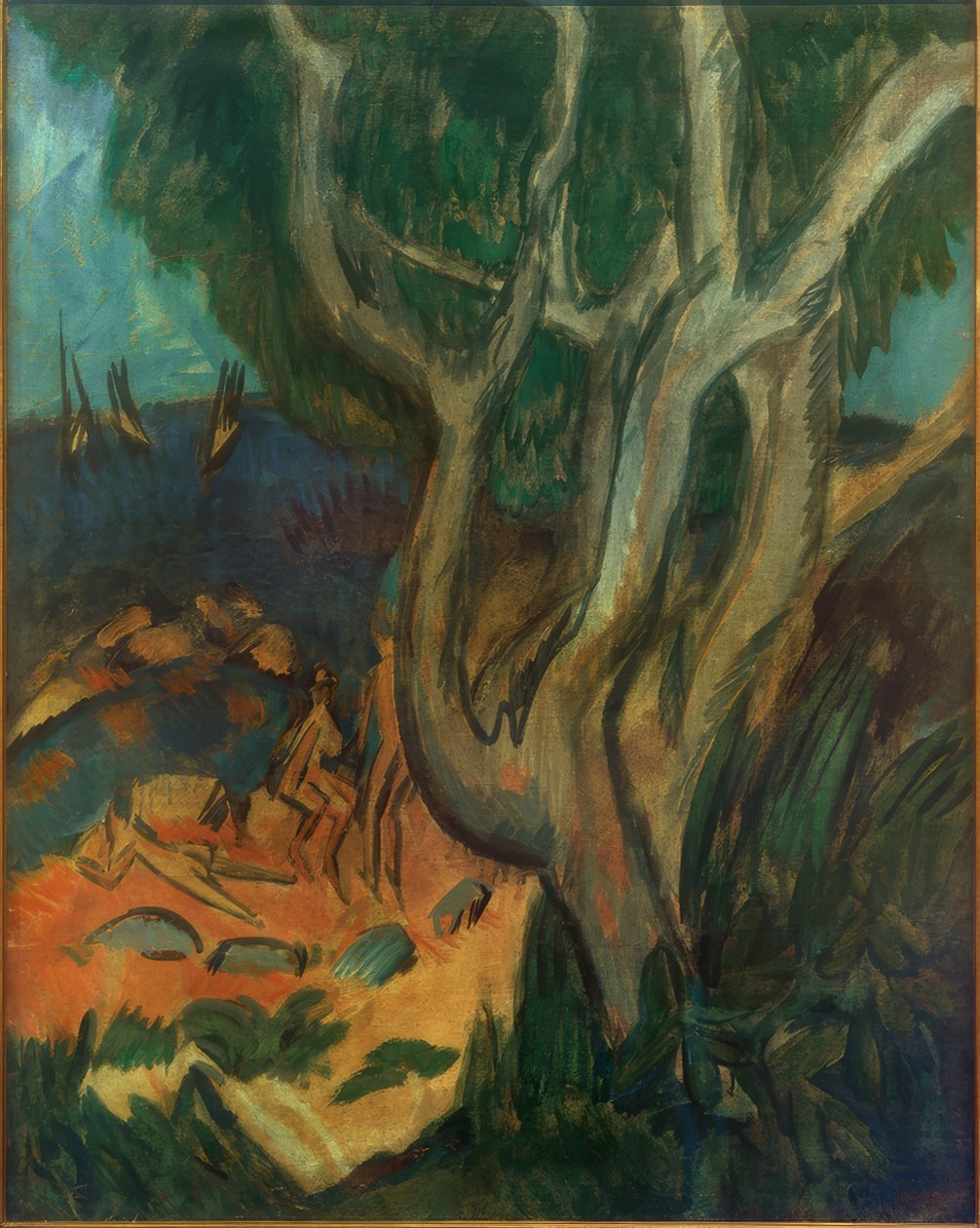 Badende på stranden i Fehmarn av Ernst Ludwig Kirchner