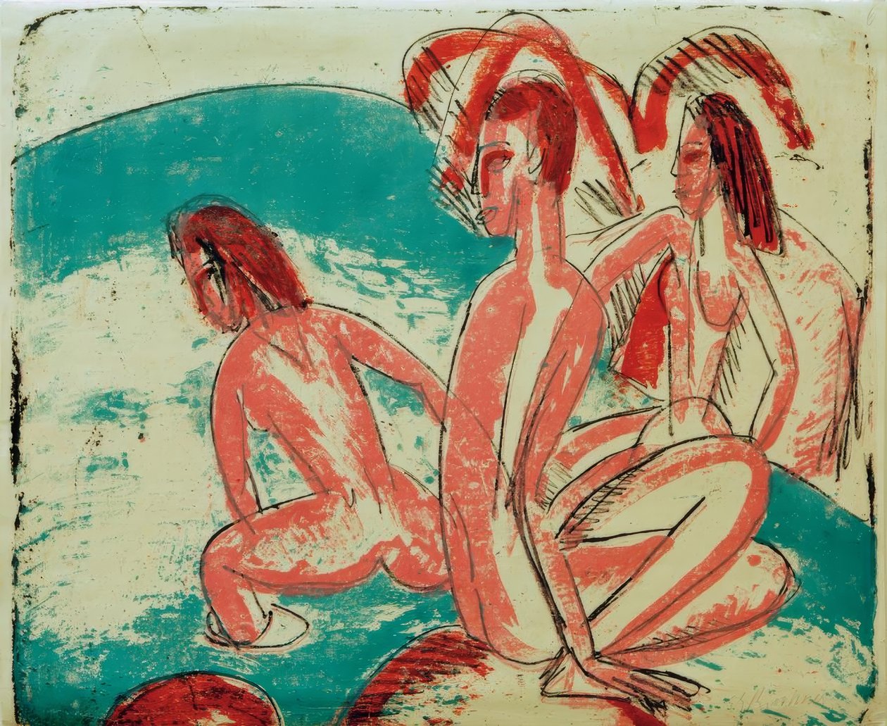 Badende på steiner av Ernst Ludwig Kirchner