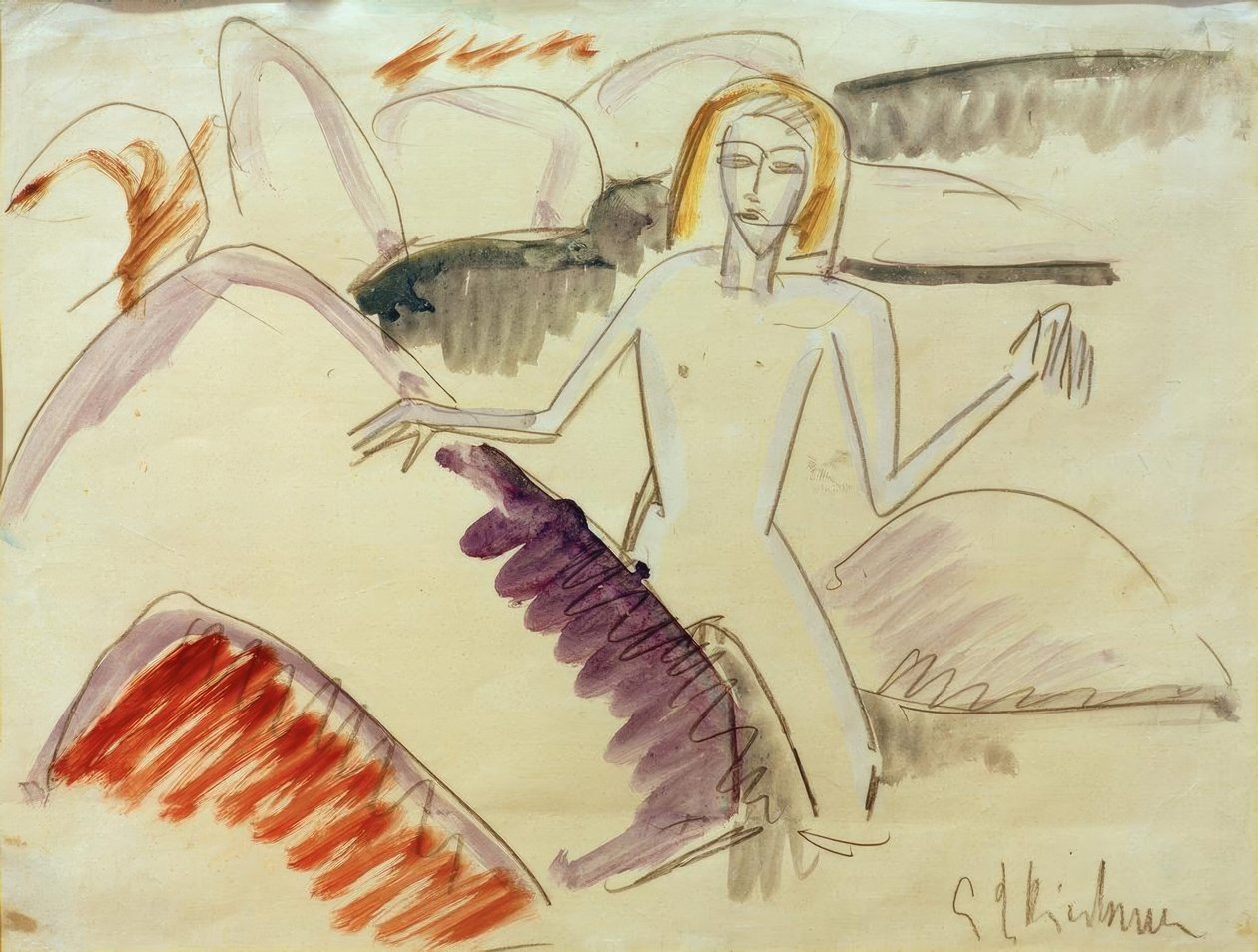 Badende på steiner av Ernst Ludwig Kirchner