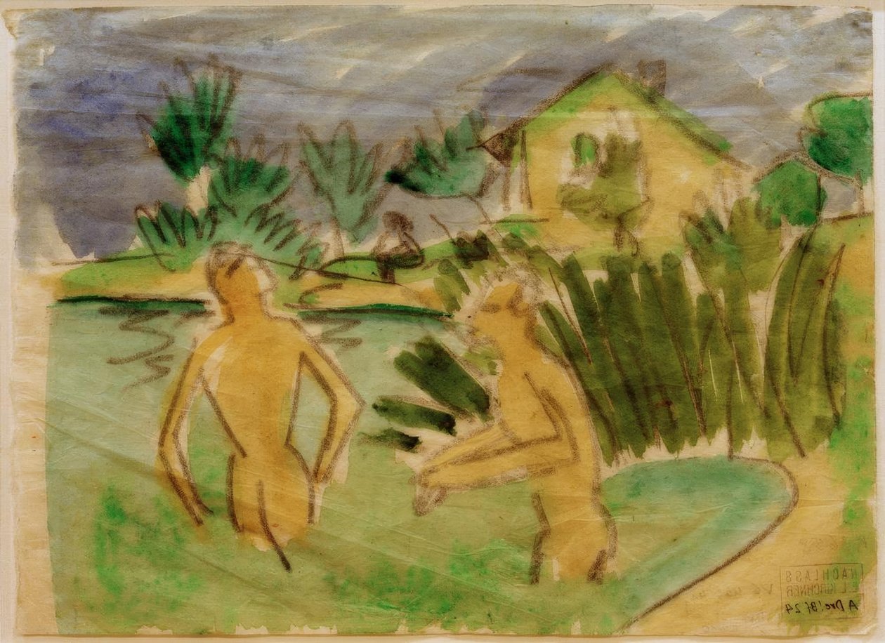 Badende i Moritzburg av Ernst Ludwig Kirchner