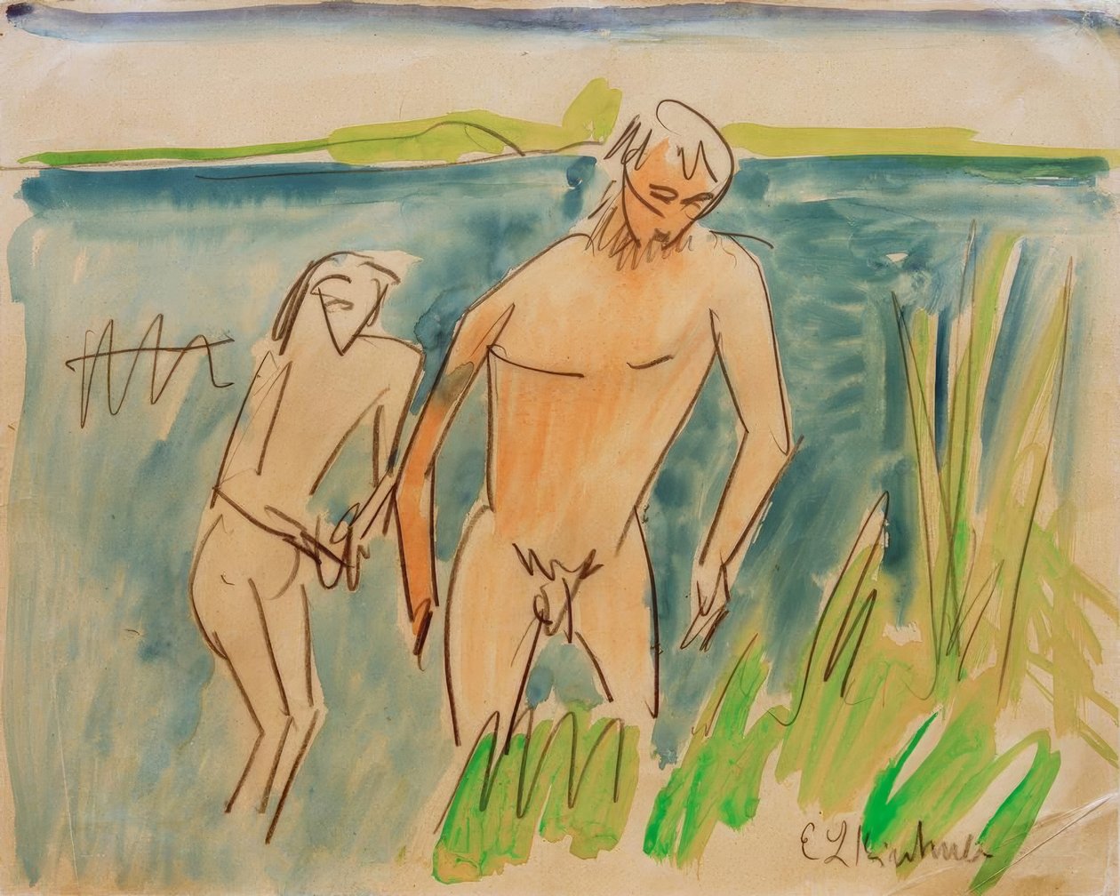 Badende i Moritzburg av Ernst Ludwig Kirchner