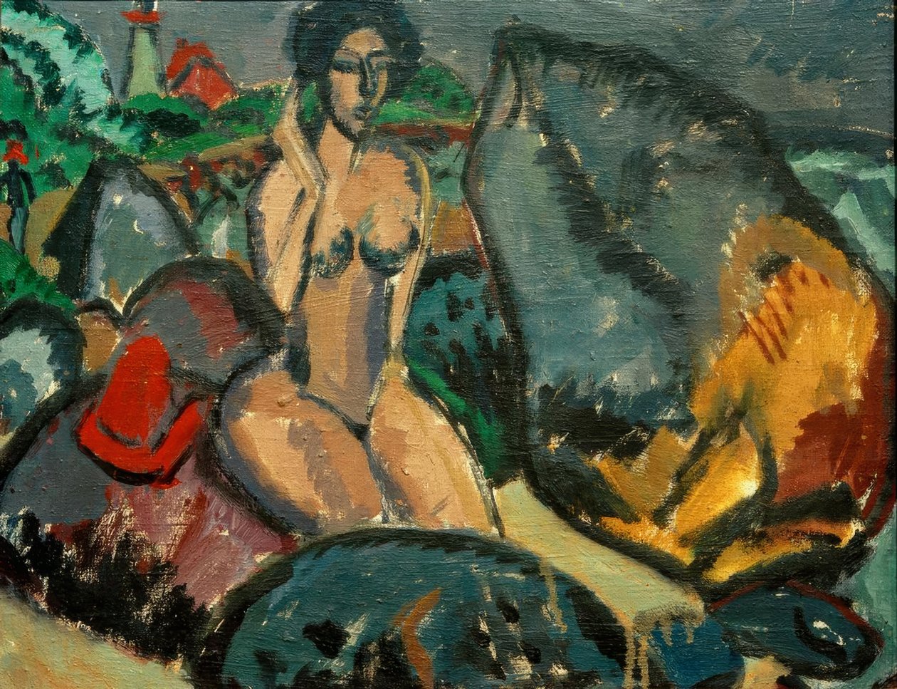 Badende mellom steiner av Ernst Ludwig Kirchner