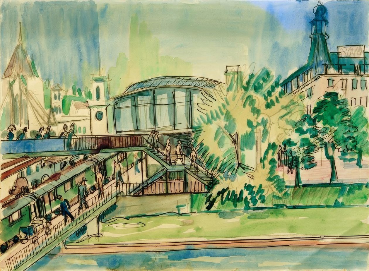 Stasjon ved kanalen av Ernst Ludwig Kirchner