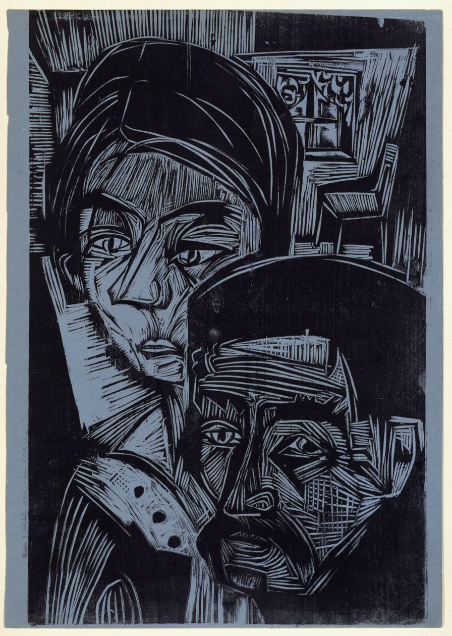 Bondepar i hytta (Andres og Annamargret Müller) av Ernst Ludwig Kirchner