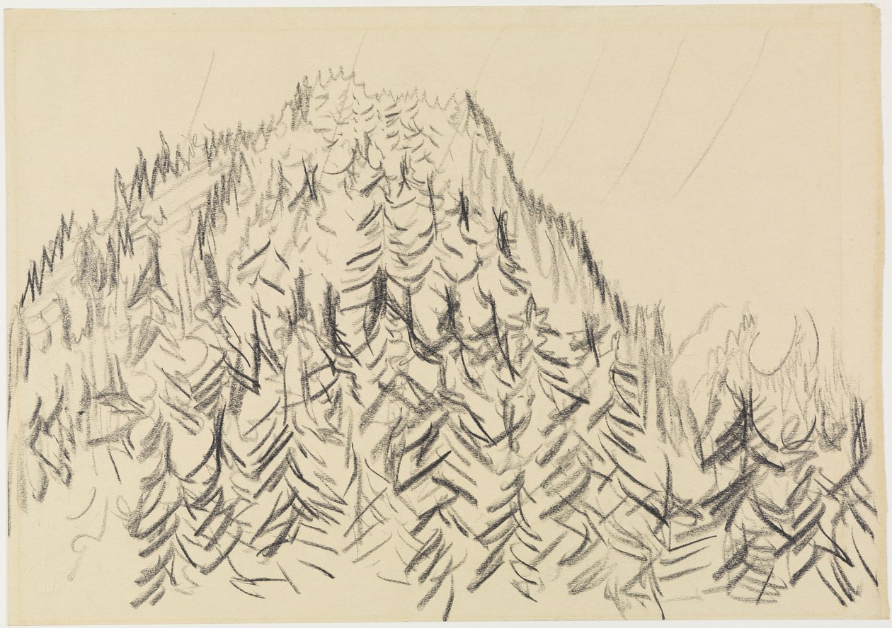 Skogkledd høyde av Ernst Ludwig Kirchner