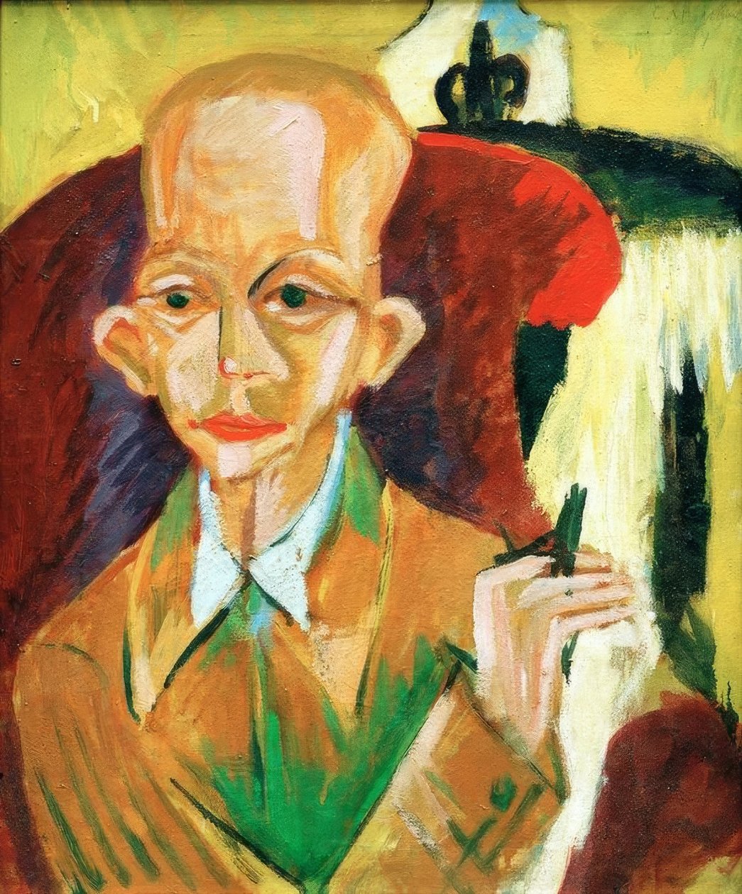 Portrett av Oskar Schlemmer av Ernst Ludwig Kirchner