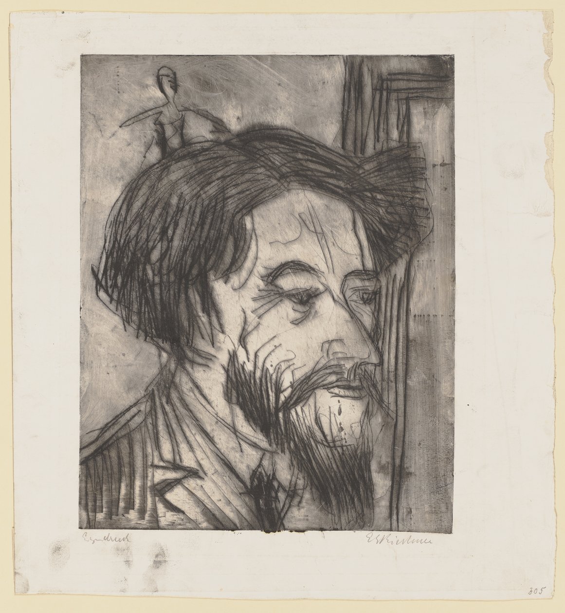 Portrett av professor Enrico Padua av Ernst Ludwig Kirchner