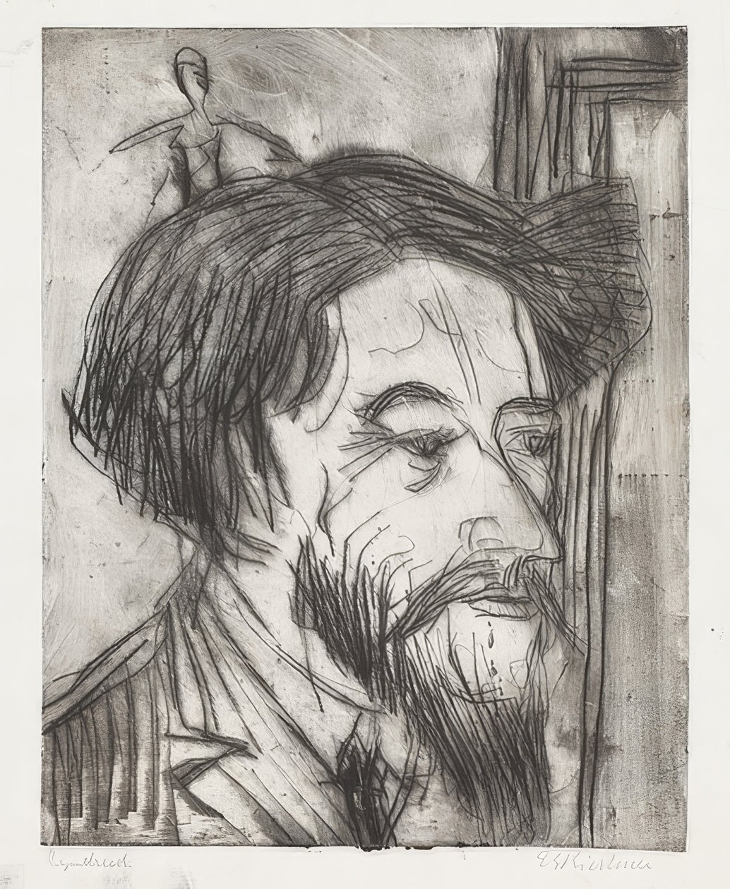 Portrett av professor Enrico Padua. 1923 av Ernst Ludwig Kirchner