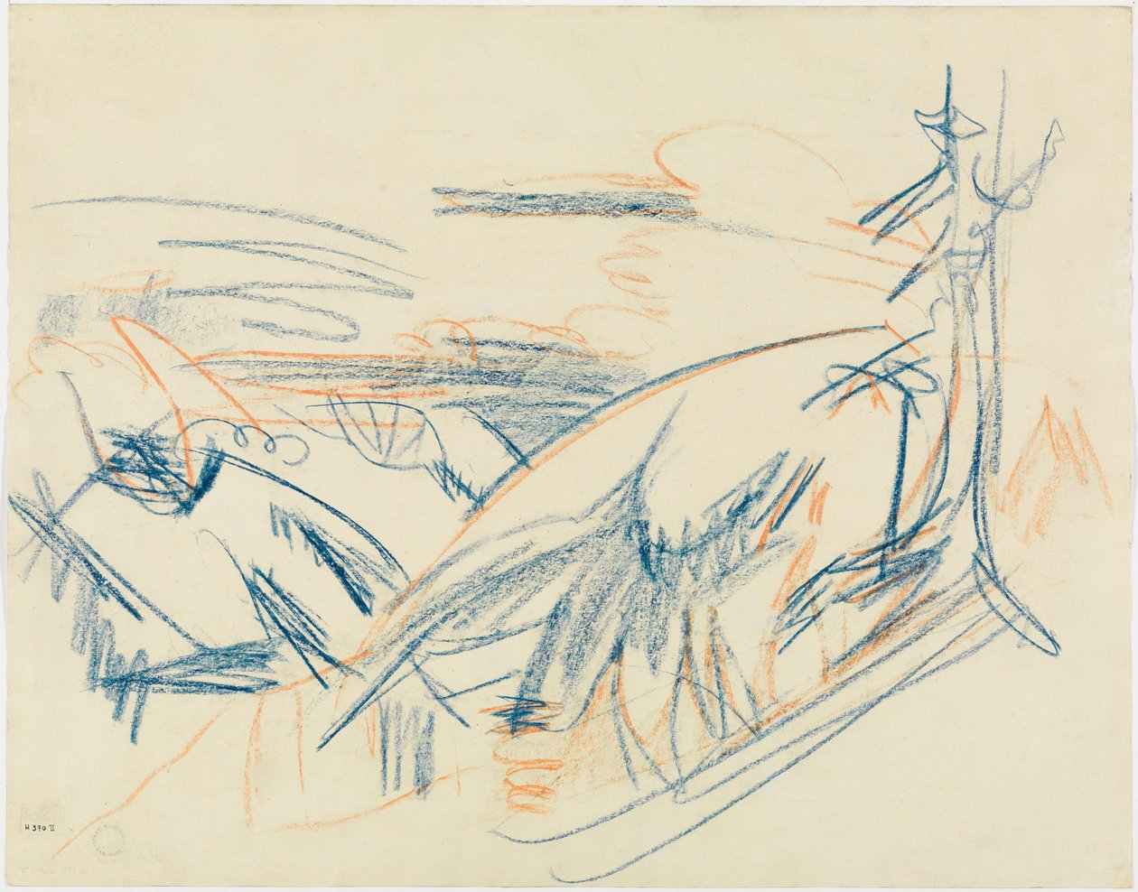 Blårødt fjellandskap av Ernst Ludwig Kirchner