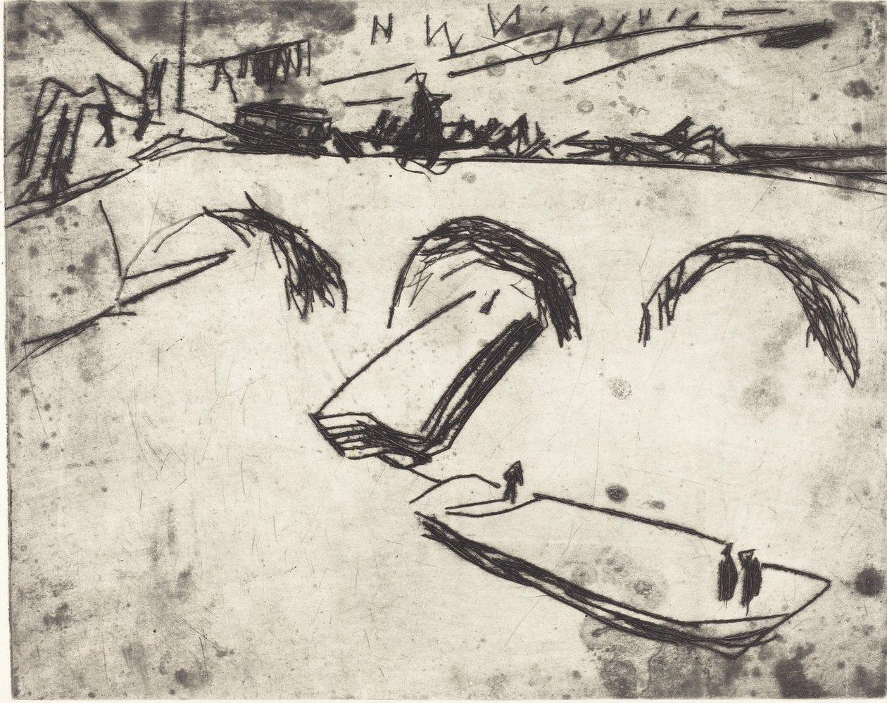 Bro på kronprinsvollen (Brucke am Kronprinzen Ufer) av Ernst Ludwig Kirchner