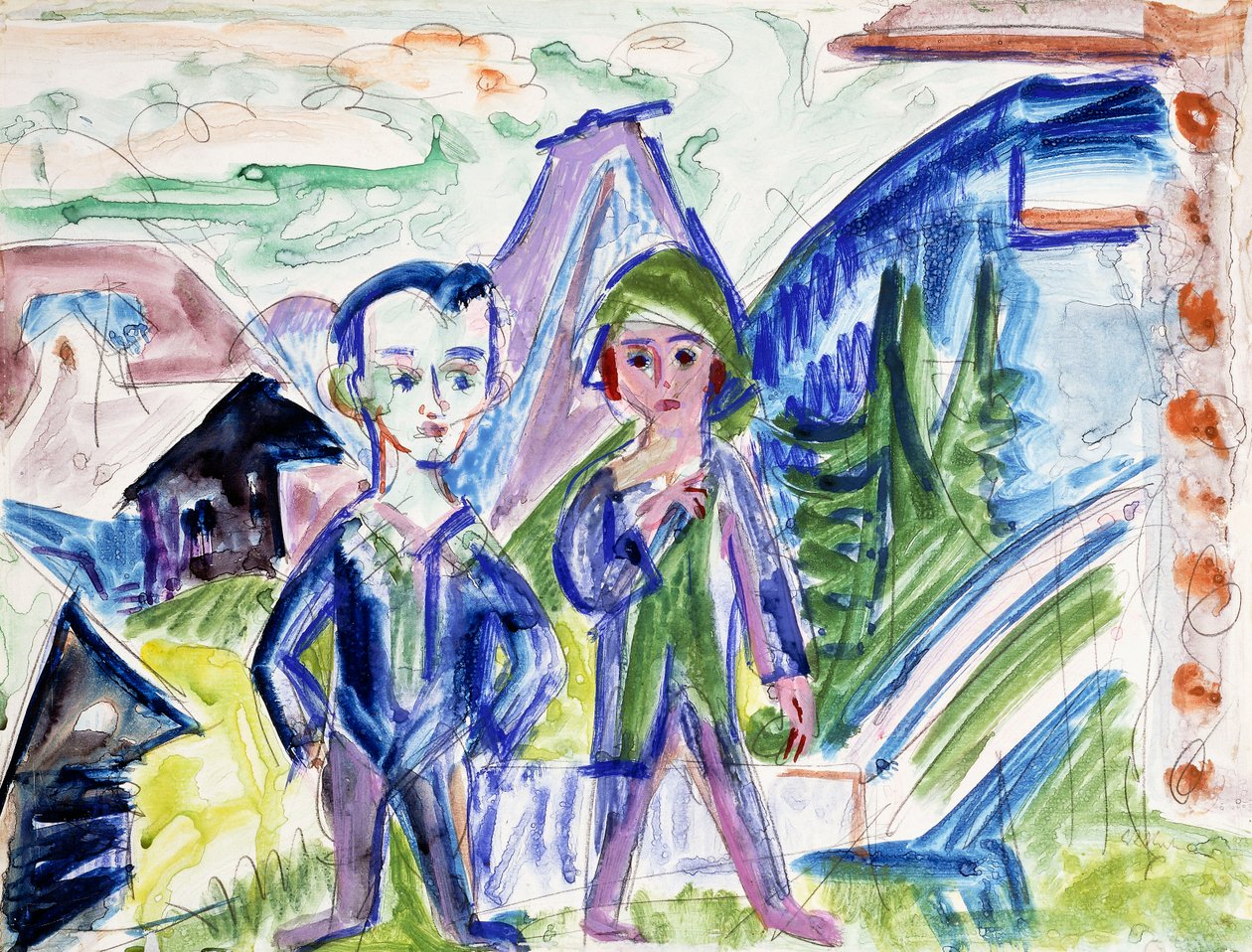 Par i et landskap av Ernst Ludwig Kirchner
