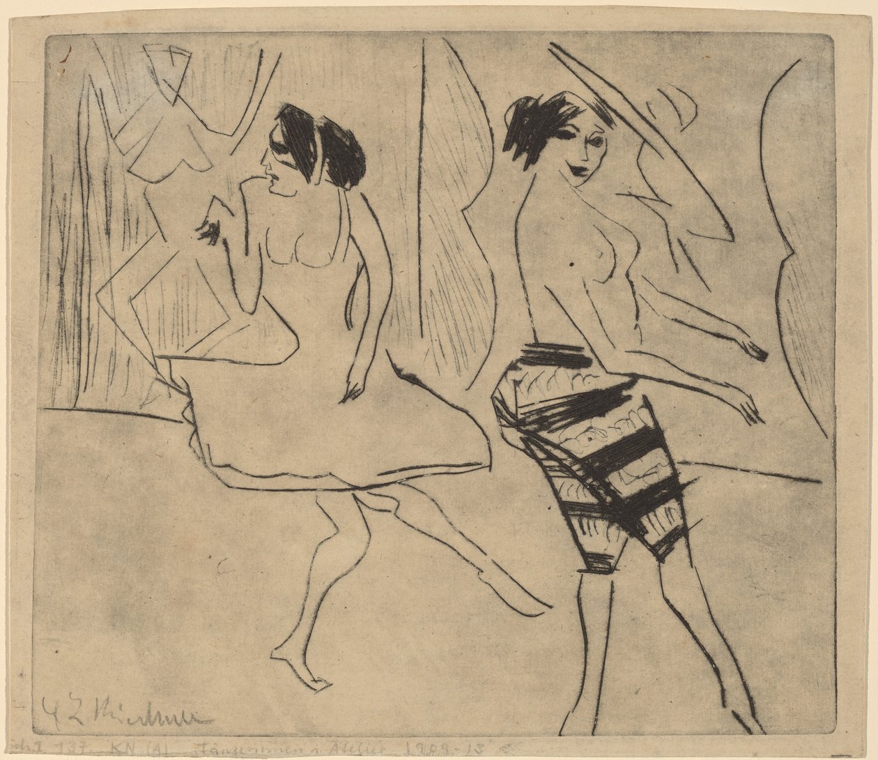 Dansere i studio av Ernst Ludwig Kirchner