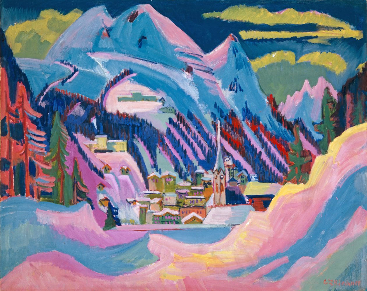 Davos om vinteren, 1923 av Ernst Ludwig Kirchner