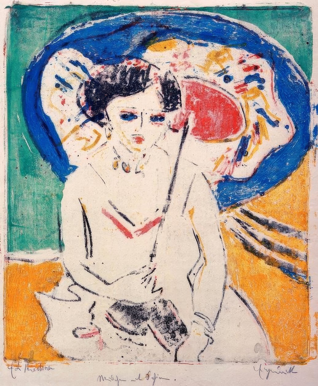 Dodo med en japansk paraply av Ernst Ludwig Kirchner