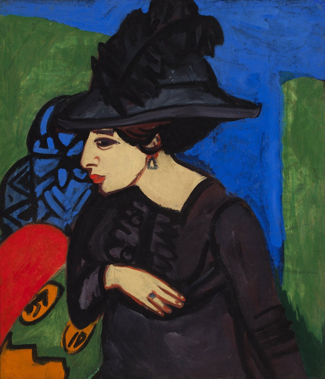 Dodo med fjærhatt av Ernst Ludwig Kirchner