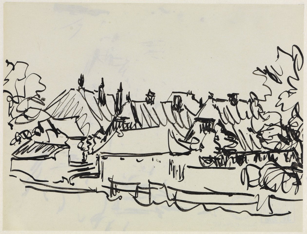 Landsby på Fehmarn av Ernst Ludwig Kirchner