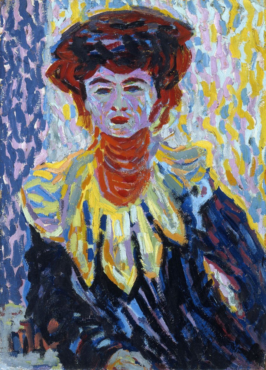 Doris med Ruff-krage, ca. 1906 av Ernst Ludwig Kirchner