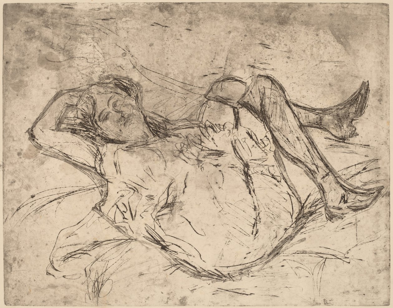 Drømmende jente av Ernst Ludwig Kirchner