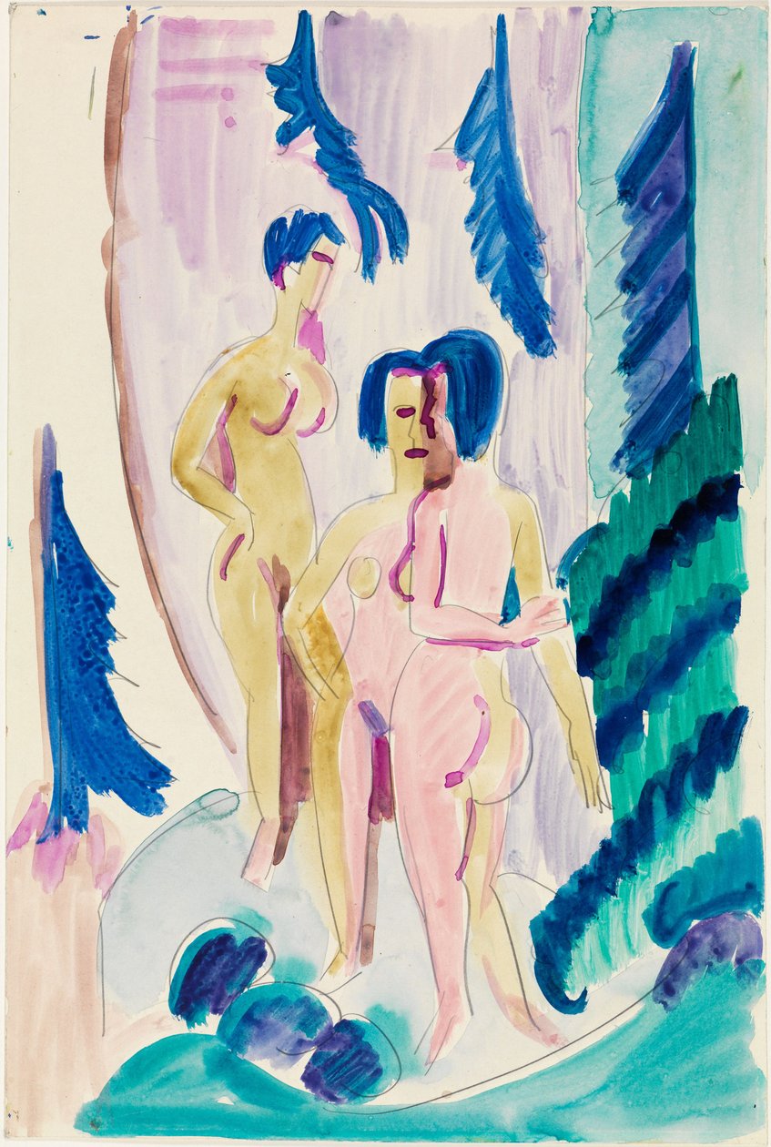 Tre akter i fjellskogen av Ernst Ludwig Kirchner