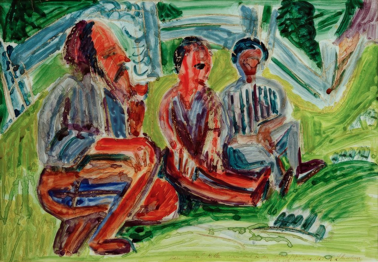 Tre bønder på enga av Ernst Ludwig Kirchner