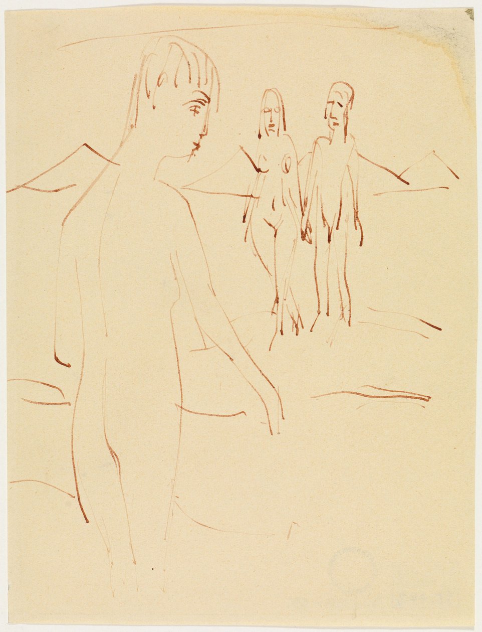 Tre stående figurer utendørs av Ernst Ludwig Kirchner